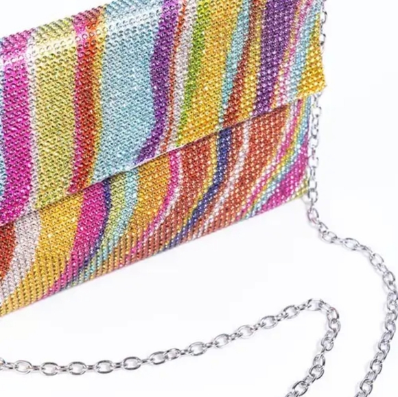 Wavy Rhinestone Clutch - Picture 2 of 7